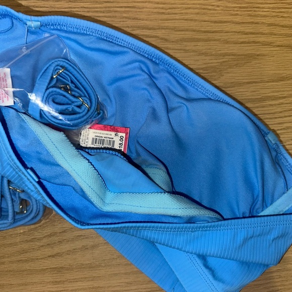 Target Blue Ribbed Bandeau Top - Picture 4 of 4